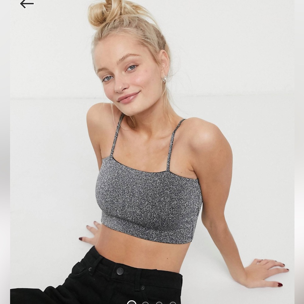 Asos Silver Metallic Crop Top